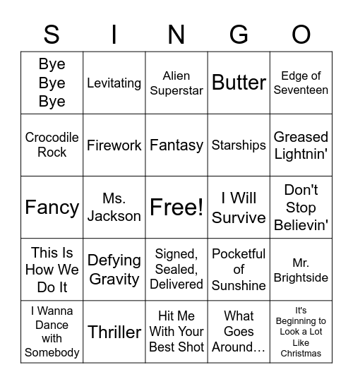 Student Life Singo! Bingo Card