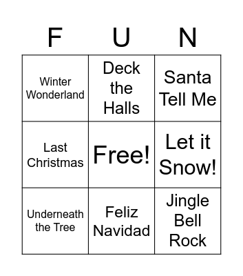 Christmas Music Trivia: Bingo! Bingo Card