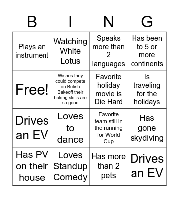 CalSEED CNetworking Event #3 Bingo Card