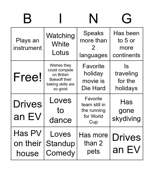 CalSEED Cohort 6 Networking Event #3 Bingo Card