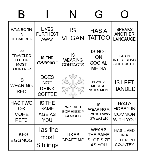 Find the Co-Worker Bingo Card