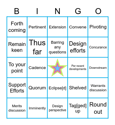Smooth Talker Bingo Card
