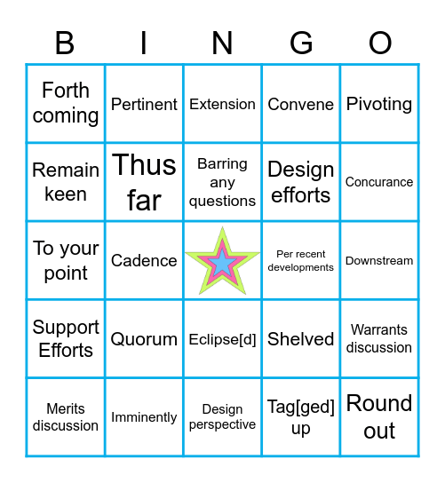 Smooth Talker Bingo Card