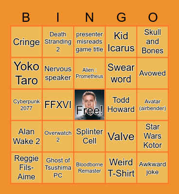 Game Awards 2022 v2 Bingo Card