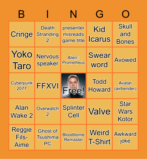 Game Awards 2022 v2 Bingo Card