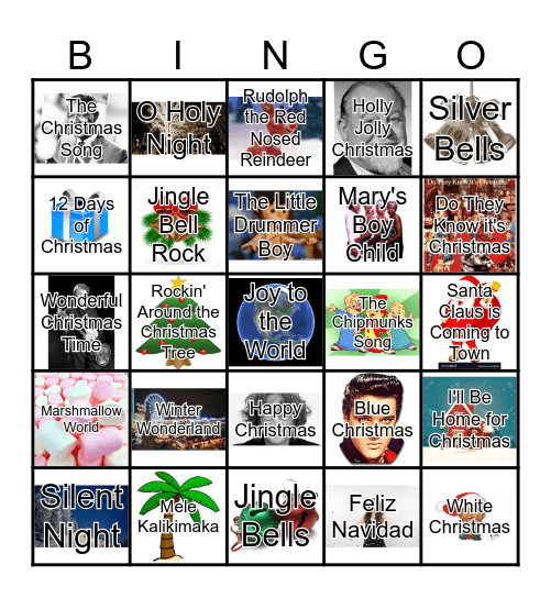 Christmas Songs Bingo Card