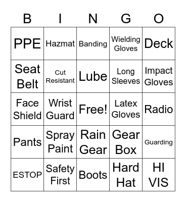 Verco Deck Bingo Card