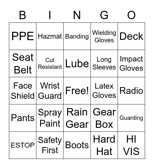 Verco Deck Bingo Card