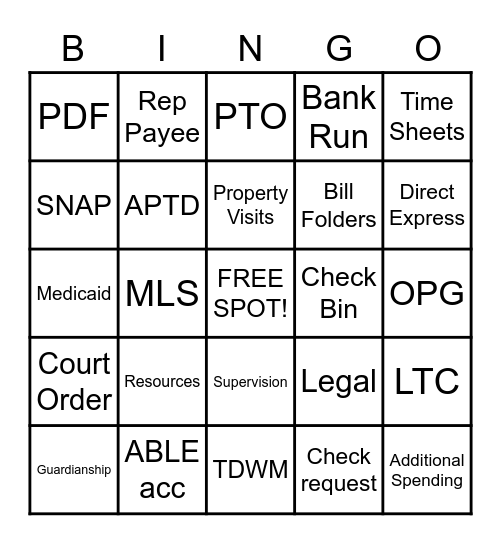 Fiduciary BINGO 2023 Bingo Card