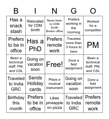 FSU 2023 Success Planning Bingo Card