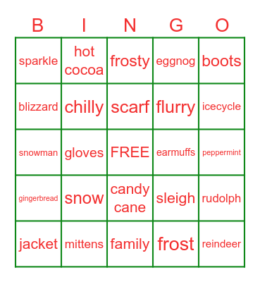 SNP HOLIDAY BINGO Card