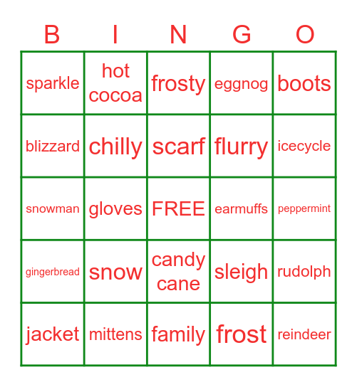 SNP HOLIDAY BINGO Card