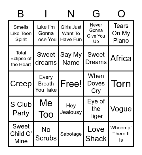 30 - MUSIC Bingo Card