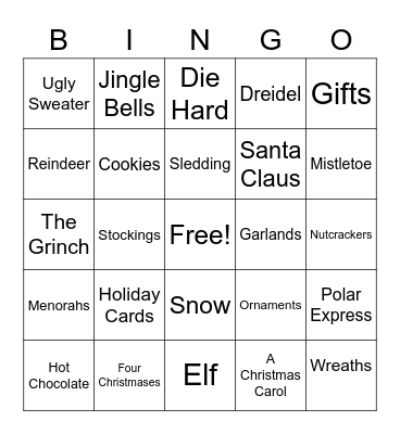 Holiday Bingo Card