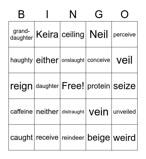 AUGH & EI Bingo Card