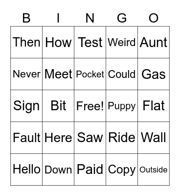 REACH Bingo Card