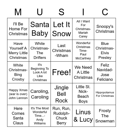 Christmas Bingo Card Bingo Card