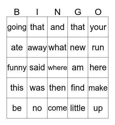 BINGO Card