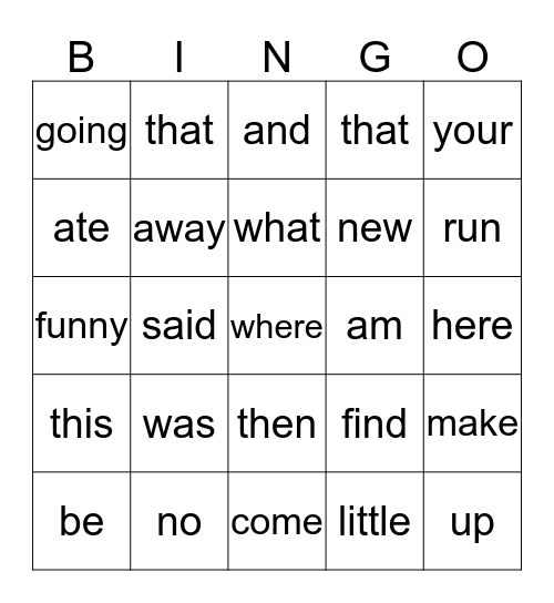 BINGO Card