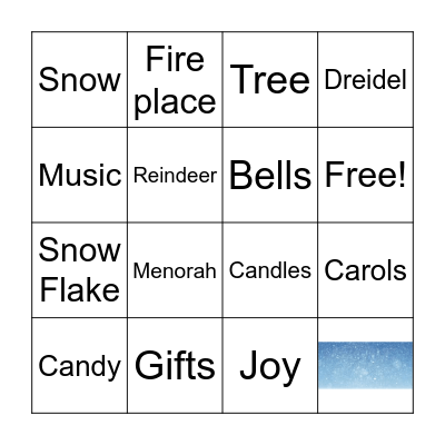 Holiday Bingo Card