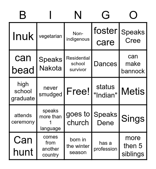 Get to know your neighbor Bingo Card