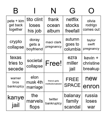 2023 BINGO Card