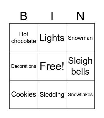 Holiday Bingo Card