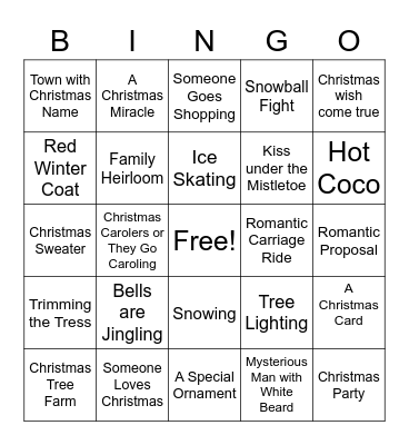 Hallmark Bingo Card