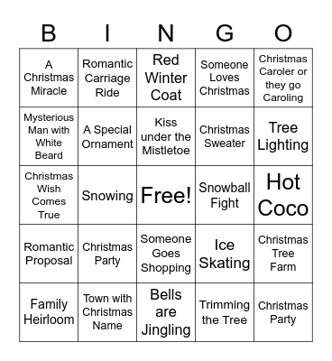 Hallmark Bingo Card