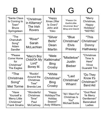 SAA-NTA CLAUS IS COMING TO TOWN! Bingo Card