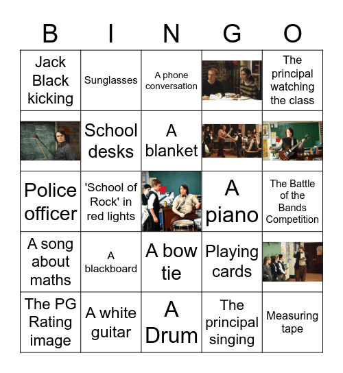 School of Rock Bingo Card