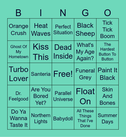 Bingo Night 2: Electric Boogaloo Bingo Card