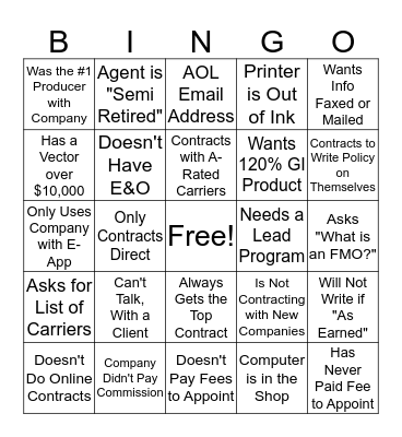 SSBI Marketer Call Bingo Card