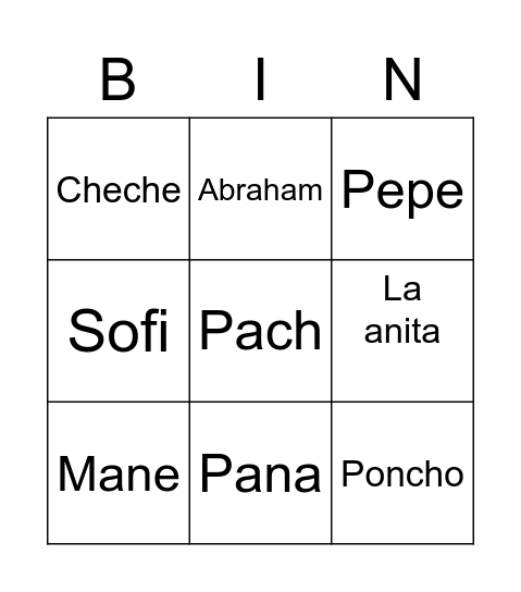 Vinculo Bingo Card