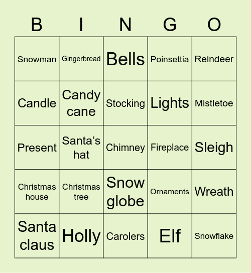 Christmas Bingo Card