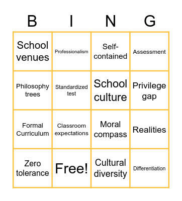 ED216 Bingo Card