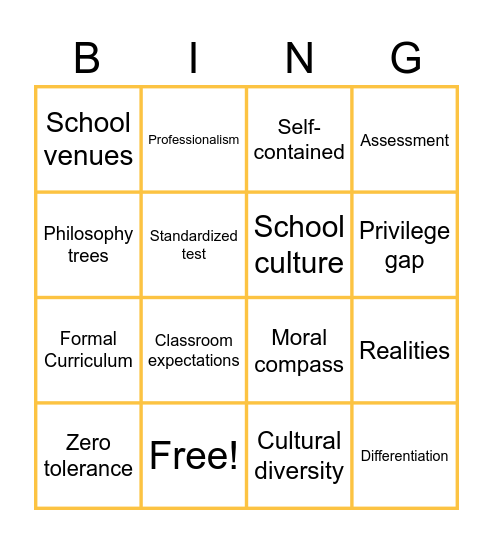 ED216 Bingo Card