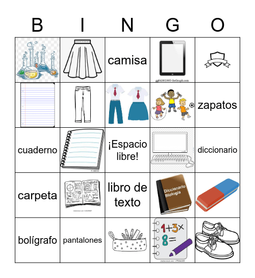 La Escuela Bingo Card