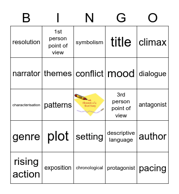 Narrative Elements Bingo Card