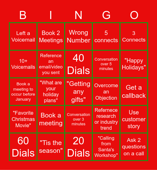 Holiday Call Blitz Bingo🎄☃️ Bingo Card