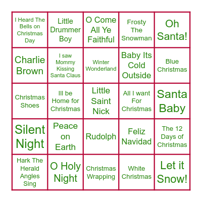 Christmas Bingo Card
