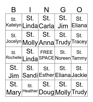 St. Bingo Card