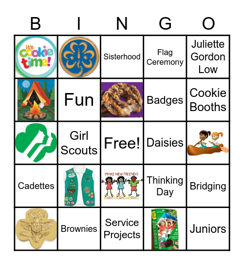 GIRL SCOUTS Bingo Card