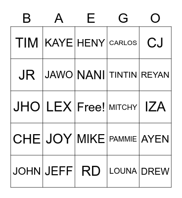 PASKO NA SA BAE 2022 Bingo Card