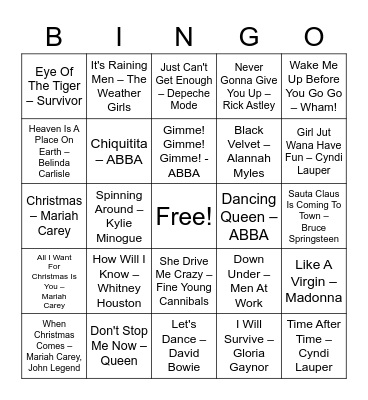 Lorikeet's Christmas Party Bingo Card
