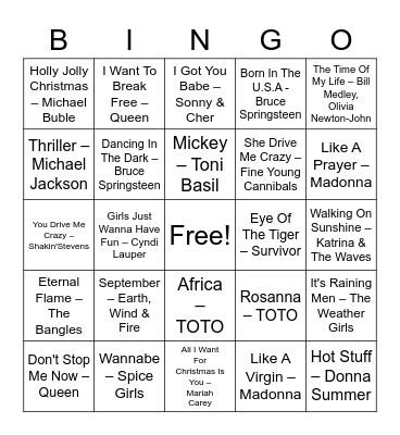 Lorikeet's Christmas Party Bingo Card