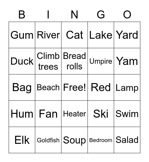 C5 Lesson 11 book D Bingo Card