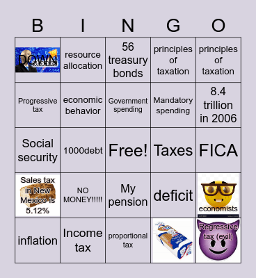 Government poor revenue spending bingo Card