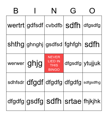 Trial Bingo Card