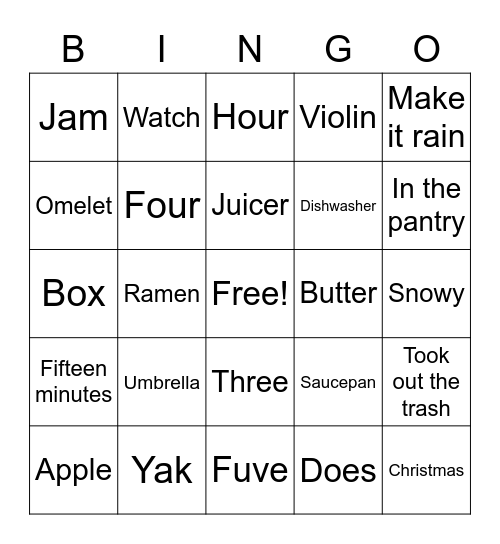 C4 plus Lesson 11 book D Bingo Card